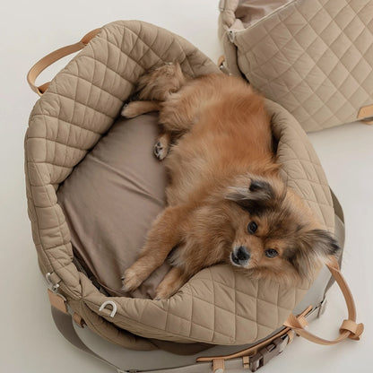 Luxury Quilted Pet Carrier and Car Seat